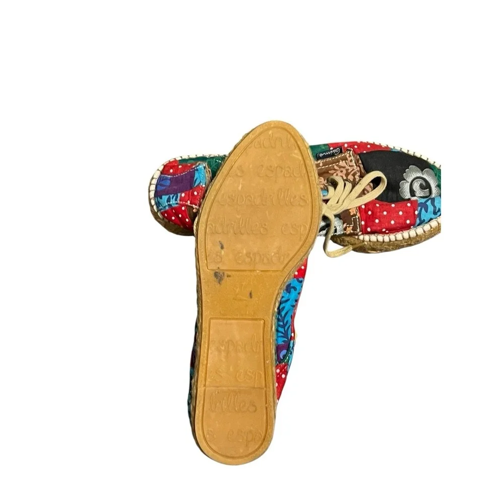 Anthropologie Gaimo Flat Espadrilles Colorful Sandals Made In Spain sz 37